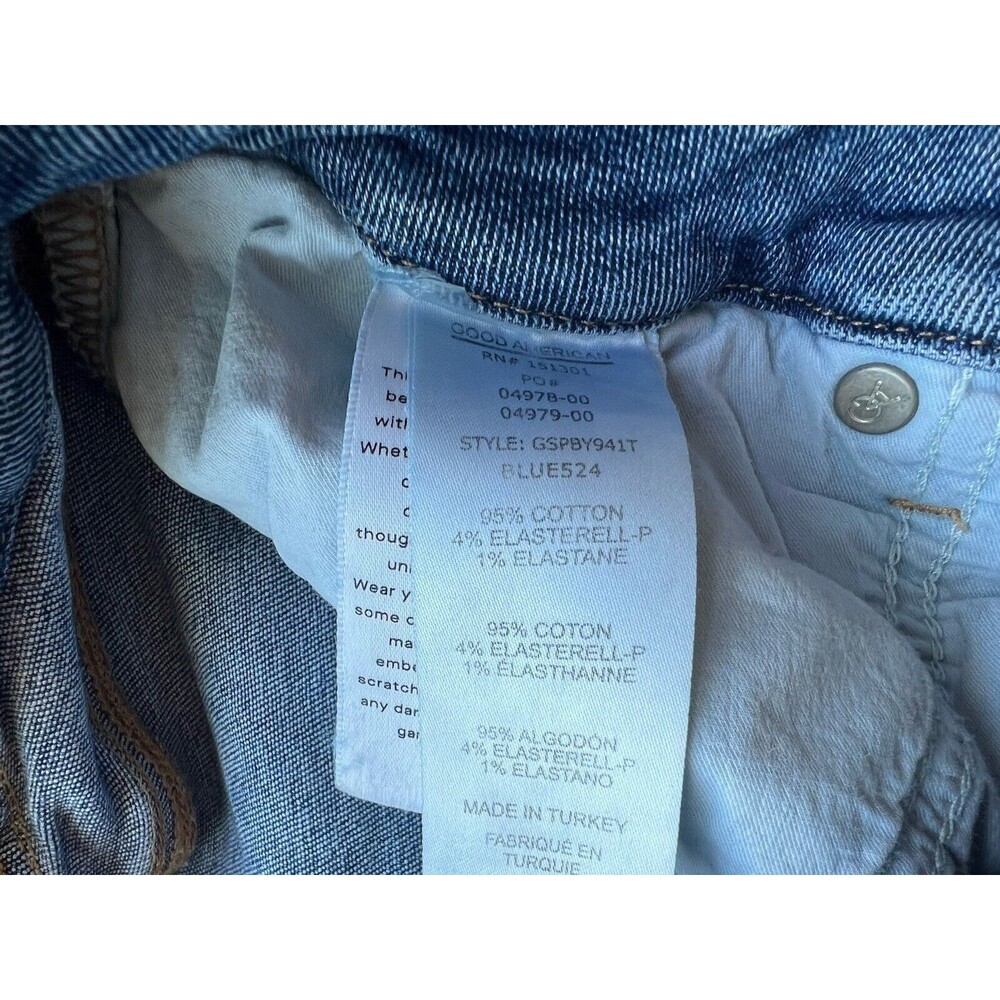 Good American GOOD LEGS STRAIGHT JEAN GSPBY941T Deco Yoke High Rise Stretch 2 26 - Picture 12 of 15